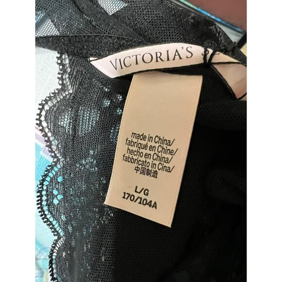 NWT Victorias Secret Black Sheer Lace Babydoll Lingerie With Adjustable Straps S - Picture 5 of 7